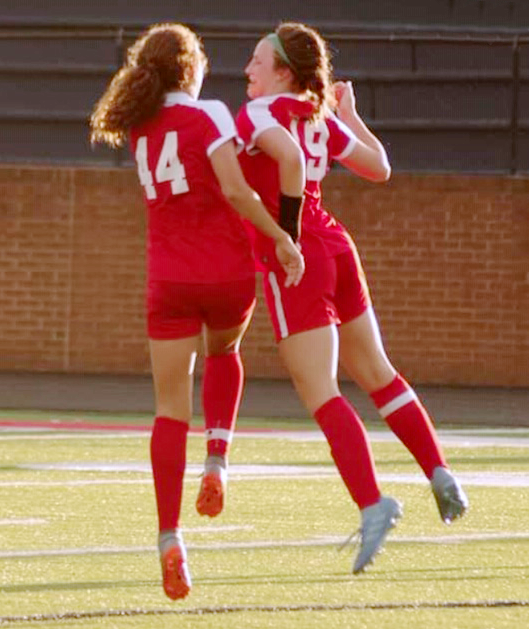 brooke and nicole celebrating on to playoffs