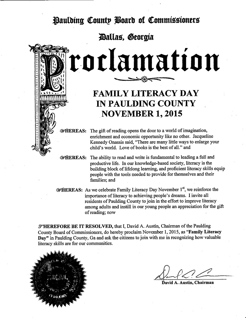 Literacy Proclamation 1